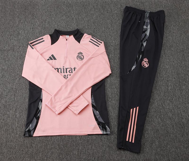 Kit Treino Real Madrid rosa 24/25 Masculina - Agasalho+Calça