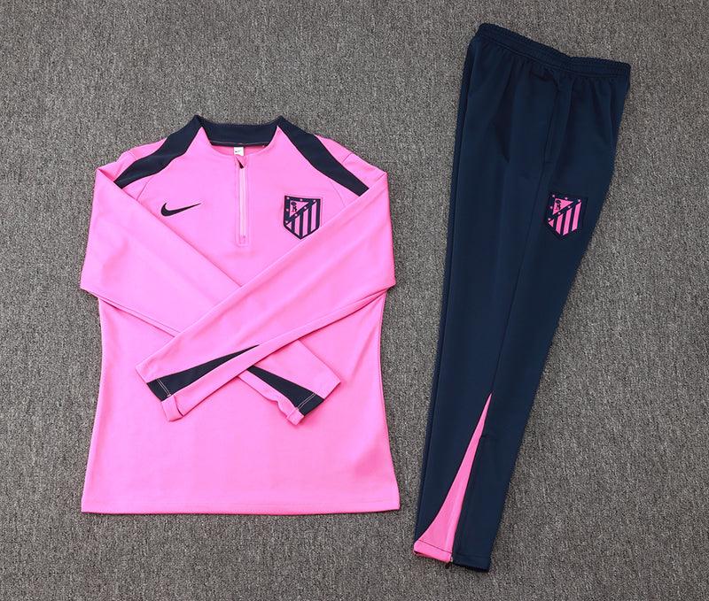 Kit Treino Atletico de Madrid rosa Masculina 24/25 - Agasalho+Calça