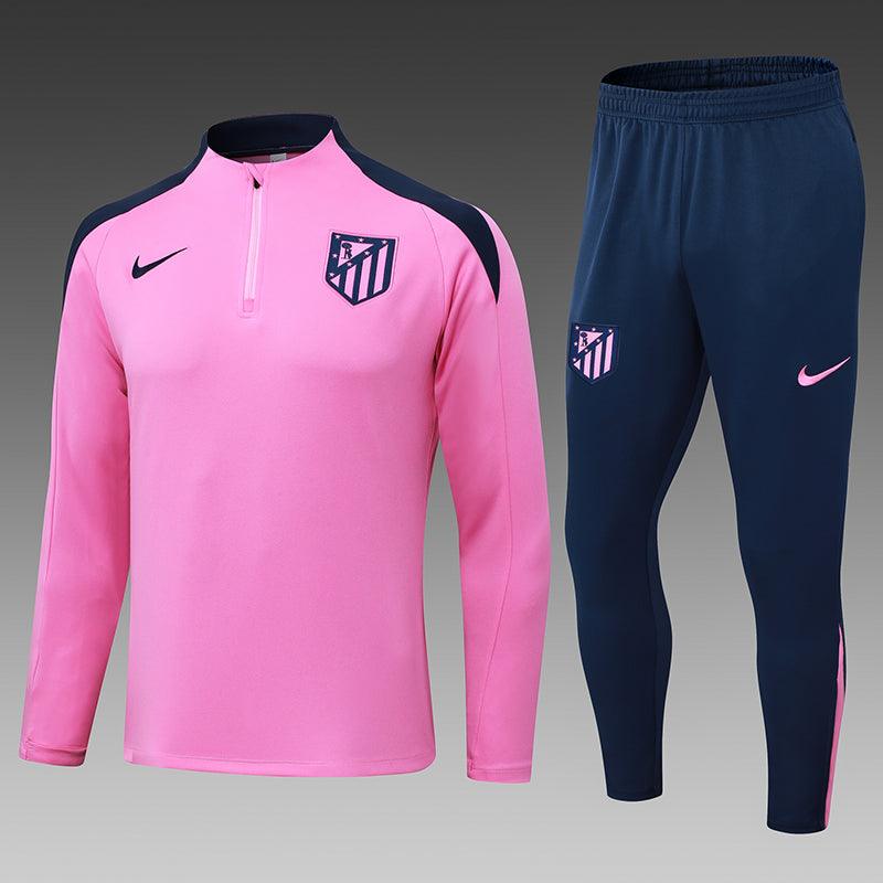 Kit Treino Atletico de Madrid rosa Masculina 24/25 - Agasalho+Calça