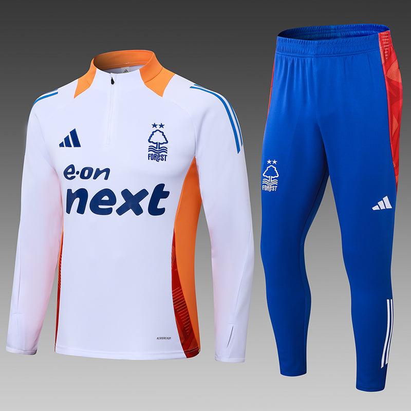 Kit Treino Nottingham Forest branco Masculina 24/25 - Agasalho+Calça
