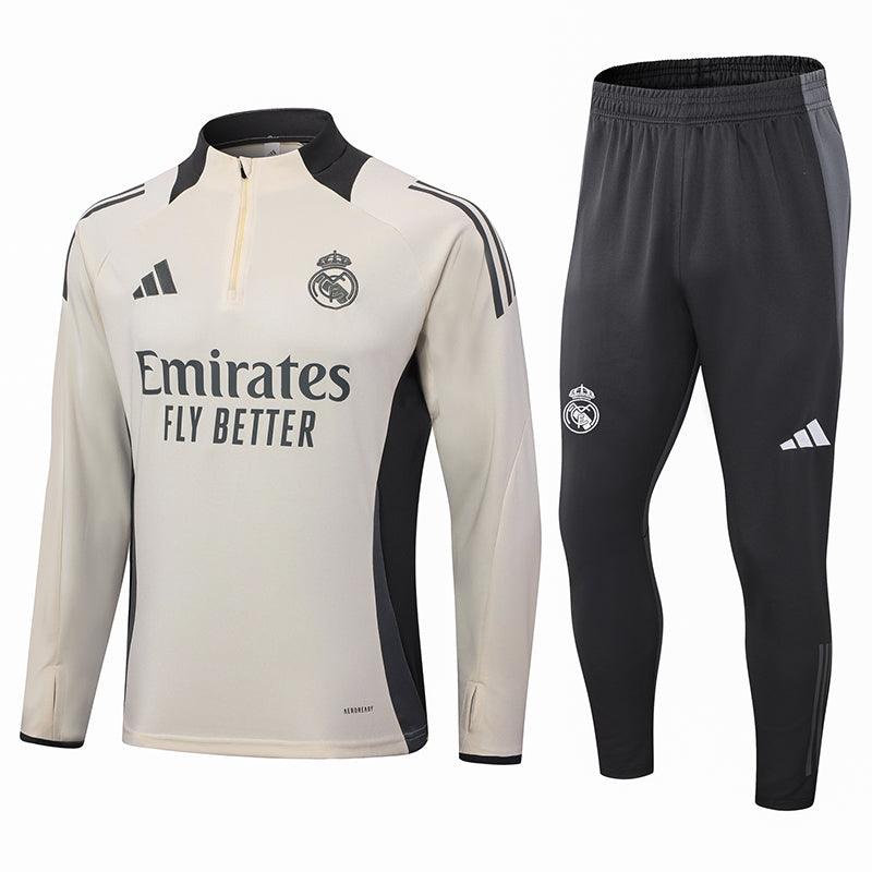 Kit Treino Real Madrid branco Masculina 24/25 - Agasalho+Calça