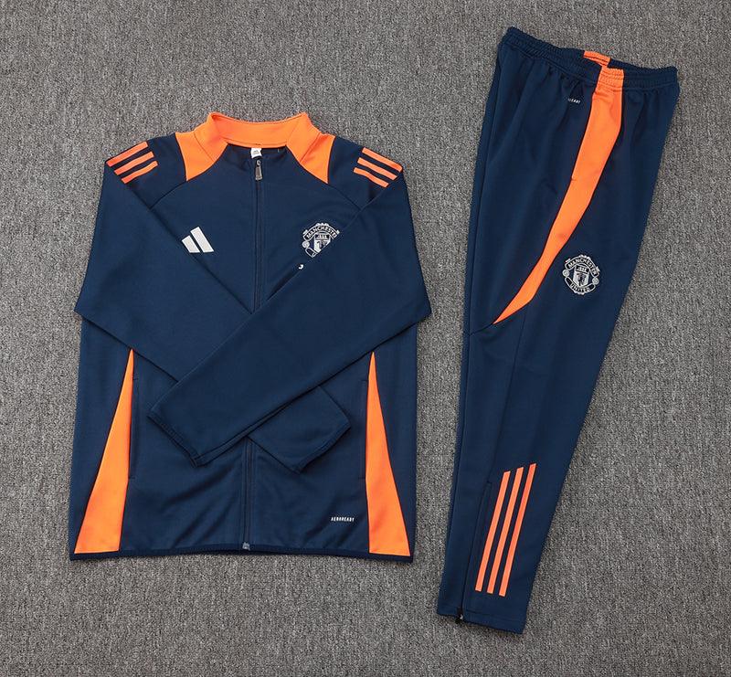 Kit Treino Manchester United azul Masculina 24/25 - Agasalho+Calça
