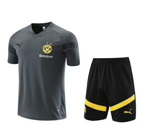Kit de Treino Borussia Dortmund 22/23 Regata e bermuda cinza