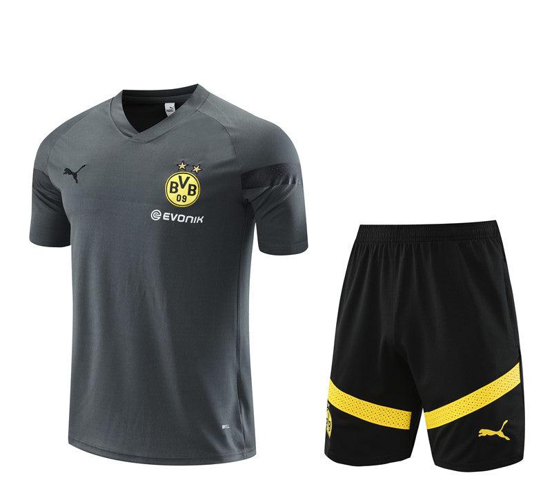 Kit de Treino Borussia Dortmund 22/23 Regata e bermuda cinza